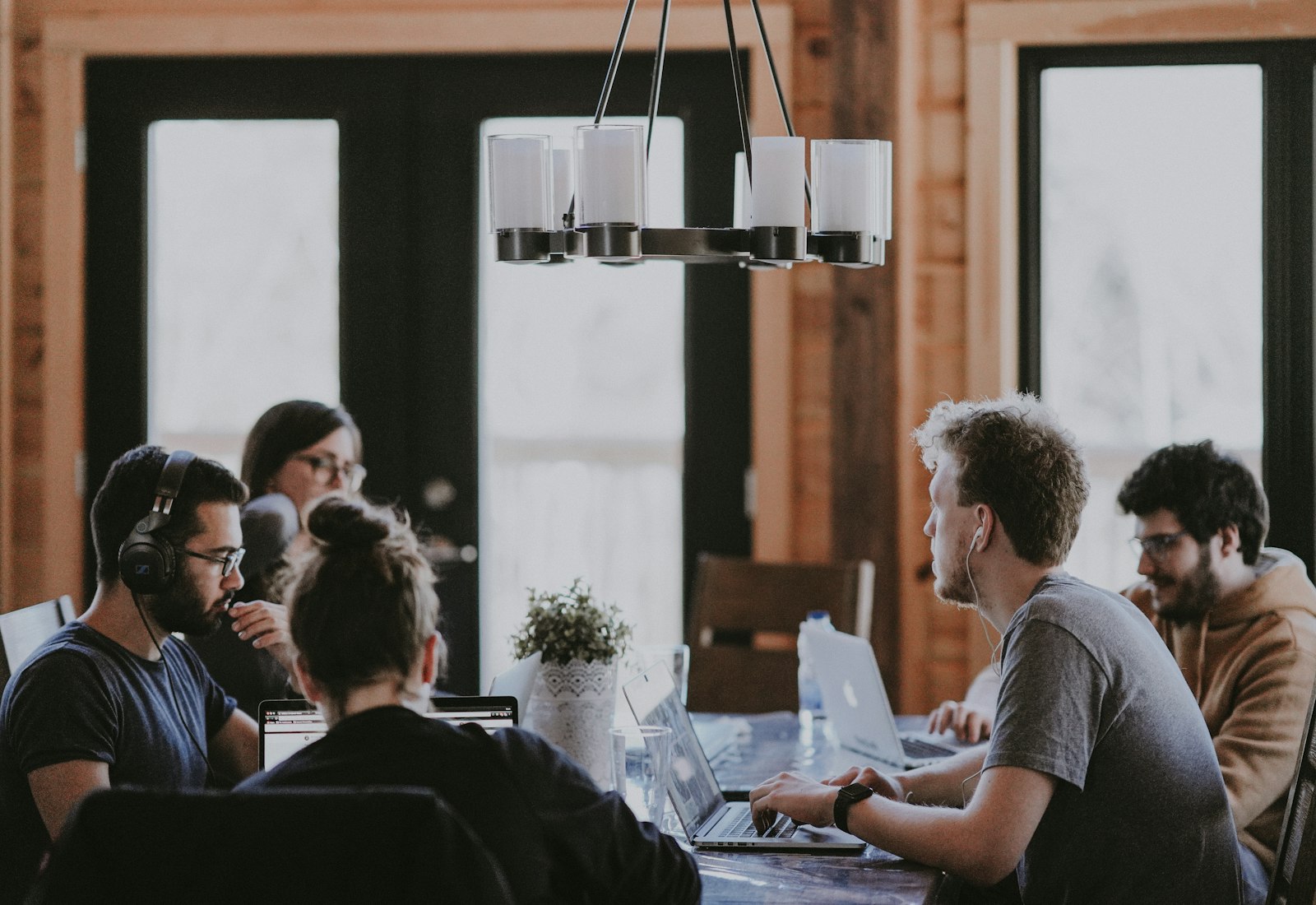 Project team working together at a table
